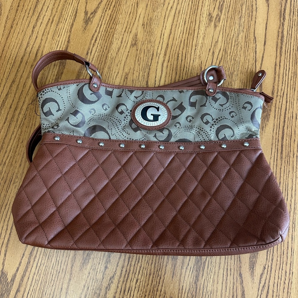 G by Guess Brown Quilted Shoulder Bag-Matching wallet also in closet